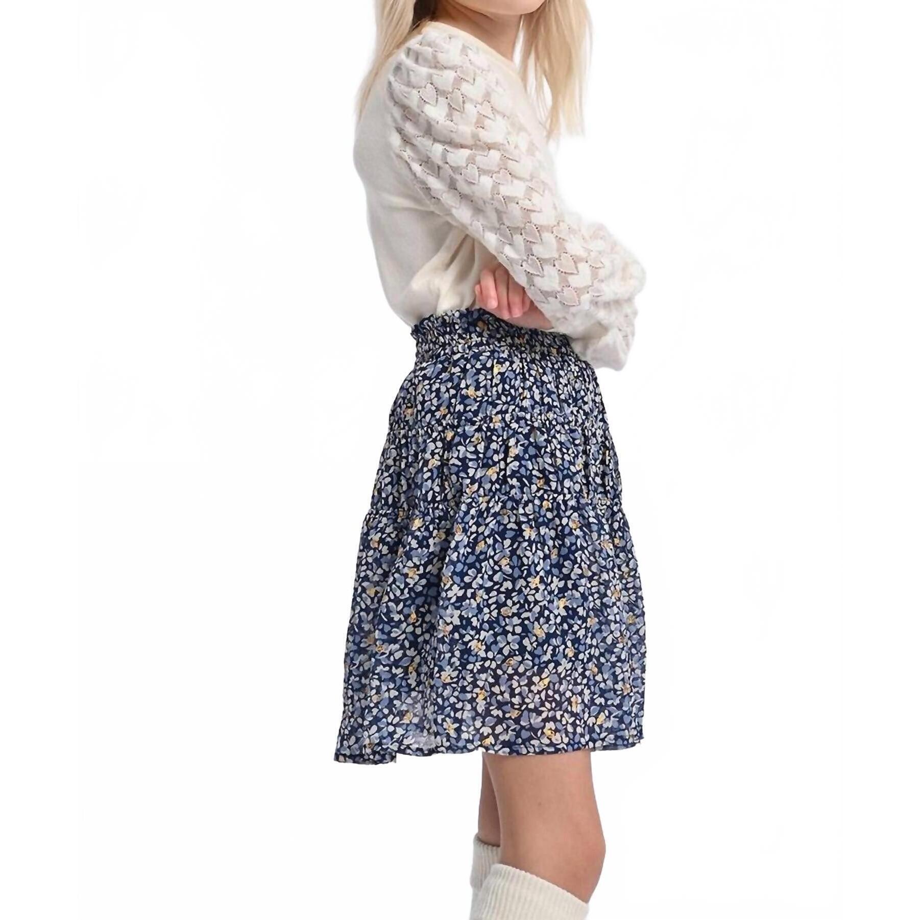 New Molly Bracken Woven Skirt In Navy